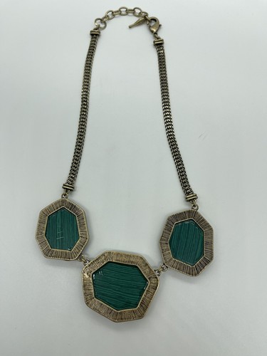 CHLOE & ISABEL Statement Necklace Teal Stones Set in Bronze Tone Metal Extender - Picture 6 of 8