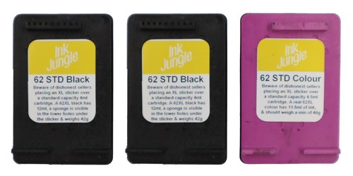 Refilled HP 62 / 62XL / Black / Colour Ink Cartridges For HP ENVY 5546 Printer - Picture 11 of 15