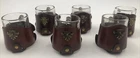 Set of 6 Vintage 2” Mini Beer Mug Shot Glass Federal Glass Bosca Leather Wrapped