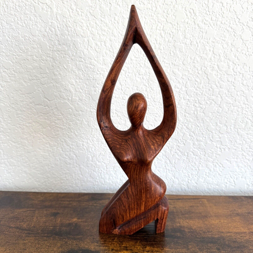 VTG MCM Carved Wood Nude Female Sculpture Statue Abstract Woman Figure Folk Art - Picture 4 of 11