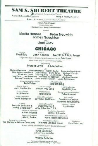 PLAYBILL - TEATRO SHUBERT - NY - CHICAGO - 1997 + CAMBIOS DE REPARTO + TALÓN - Imagen 2 de 4