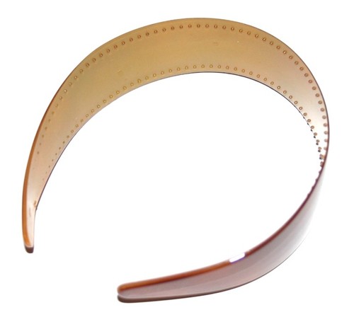 Women Brown Animal Spot Plain Thick Wide Headband Hair Accessory Made in France - Picture 4 of 6