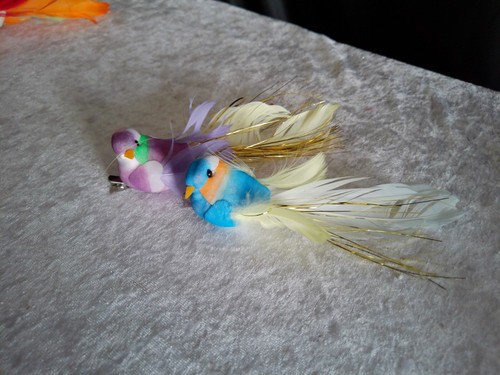 Federvögel/neu/mit Clip/blau/lila - Bild 1 von 8