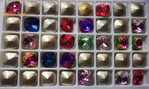 40PCS Mixed Colors High-Grade K9 Point Back Crystal Rhinestones Rounded Square - Picture 8 of 9