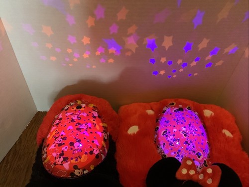 2 x Pillow Pets Mickey & Minnie Mouse Plush Sleeptime Lites Stars Night Lights - Picture 2 of 17