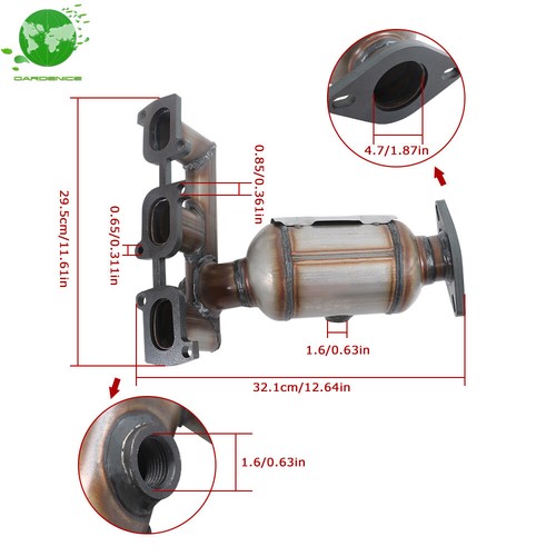 Convertidor catalítico colector delantero LH DA8Z5G232C para Ford Explorer 13-19 V6 3,5 L - Imagen 2 de 15
