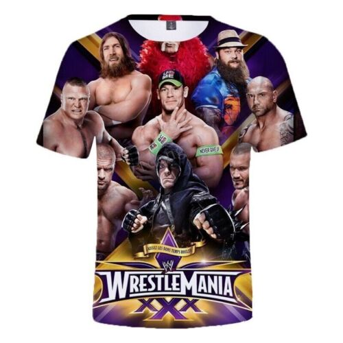 WWE Wrestling Boys Kids Mens 3D Casual T-Shirt Short Sleeve Tee Tops Gifts . - Picture 5 of 16