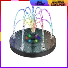 LED Light Solar Powered Fountain Water Pump Night Floating Garden Bird Bath Kit