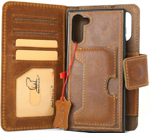 Funda de cuero genuino para Galaxy Note 10 PLUS billetera cubierta extraíble identificación inalámbrica - Imagen 2 de 10