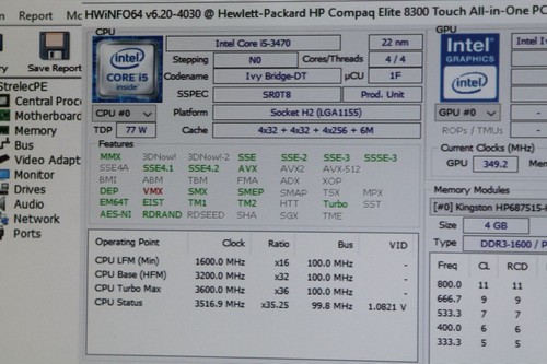 Ordinateur Tout-En-Un Tactile .. HP 8300 ELITE .. Intel i5-3470@3,2Ghz 8Go/240Go - Imagen 12 de 16