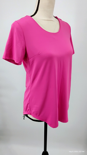 NEW LULU B Pink Round Hem Top Short Sleeve UPF 50+ Size XS - Picture 3 of 18