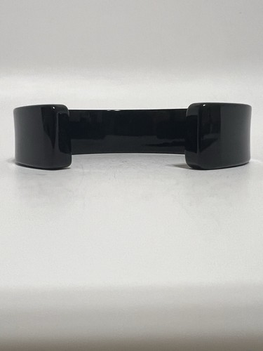 Vtg Christian Dior by John Galliano Black Studded Lucite Logo Cuff Bracelet - Picture 7 of 10
