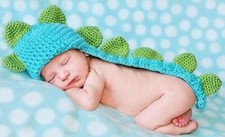Newborn Baby Crochet Knit Costume Photo Photography Prop Outfit Dinosaur