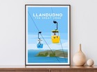 Llandudno Great Orme Art Print, Wales Travel Poster, Original Illustration