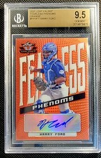 HARRY FORD 2021 Leaf Valiant ORANGE FEARLESS Auto #/99 Beckett 9.5 GEM MINT 
