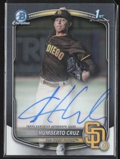 2025 Bowman Chrome Humberto Cruz 1st Chrome ON CARD Auto Padres