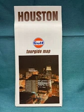 NOS Vintage 1974 Gulf Gas Station Tourguide to Houston Texas Street & Road Map 
