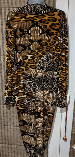 Neu mit Etikett Libian Curve Midi Leopard Schulterfrei/Handgelenk Größe 2X - Bild 7 von 10