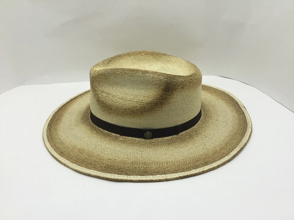 NUEVO SOMBRERO EVERON SANDY BAY PALMA PAJA HOMBRE ALA 3 3/4" CORONA SLAME/QUEMADO Foto 2 de 4
