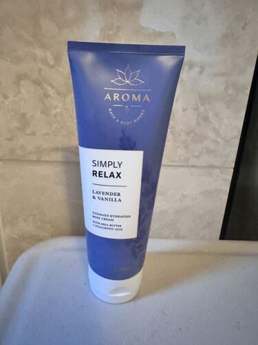 Bath & Body Works Aroma Simply Relax Lavender Vanilla Body Cream 8 oz NEW - Picture 7 of 9
