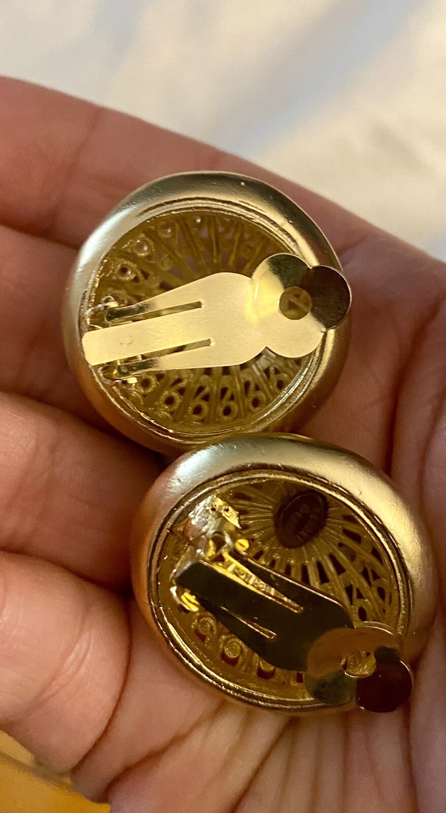 VTG Kenneth J Lane Gold Tone Dome Clip Earrings - image 4