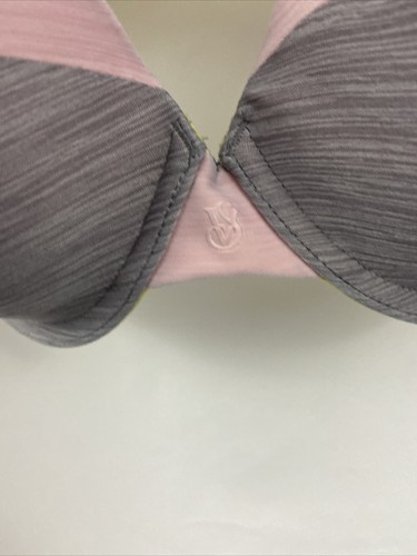 Victoria’s Secret Womens Pink Grey Lime Green Uplift Semi Demi 32DD Bra - Picture 3 of 12
