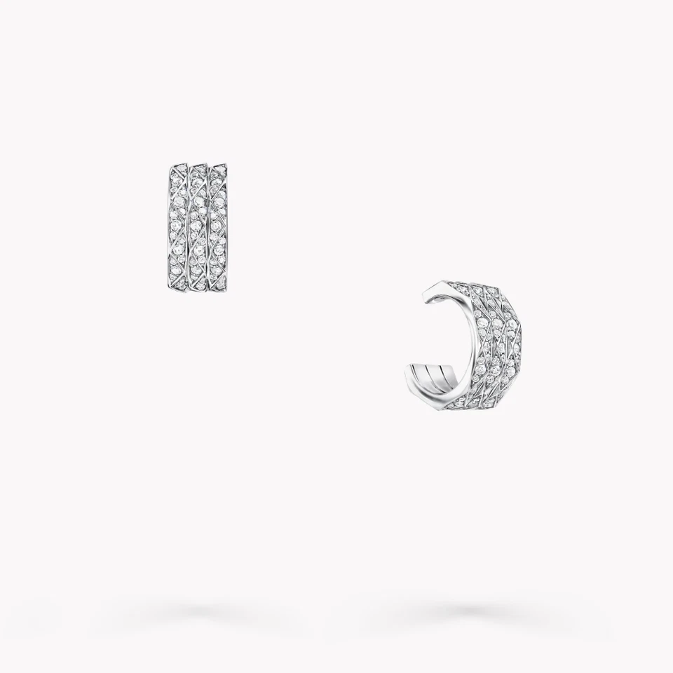 Diamond Women 18k White Gold Earring Hoops Round Lab Grown 0.8 Carat - Image 3 of 4