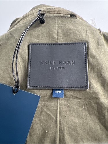 Cole Haan Men's Long Sleeve Button Olive Green Suede Trucker Jacket Size Medium - Picture 17 of 21