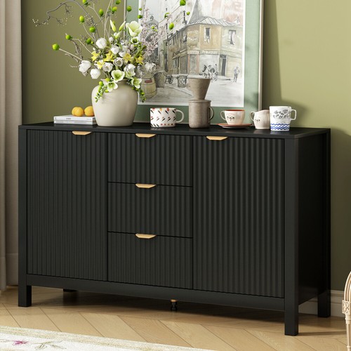 Entryway Cabinet 3 Adjustable Shelves, 3 Drawers & Soft-Close Doors for Study - Picture 26 of 60