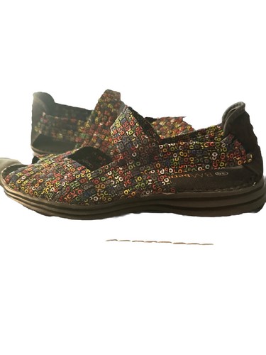 Bernie Mev Colorful Woven Flex Sole Open Toe Shoes Pre Owned 38 Size 8 - Picture 3 of 3
