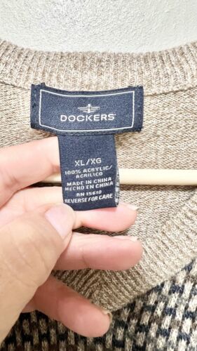 Dockers Vintage Sweater Vest Men's Sleeveless Y2k Grandpa Size XL - Picture 2 of 4