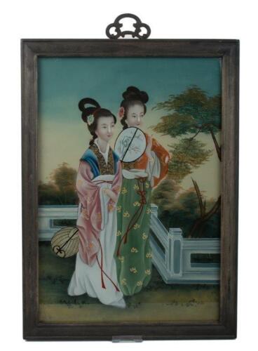 China 20. Jh. Hinterglasmalerei - A Chinese Reverse Painting on Glass - Chinois - Bild 2 von 4
