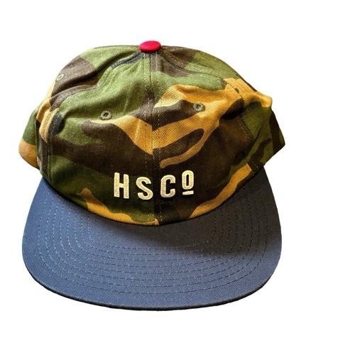 NWT Herschel Mosby Woodland Camo Camouflage Navy Red Snapback Cap Hat