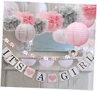 Baby Girl Baby Shower Decorations, It is a Girl Banners and Paper Lantern