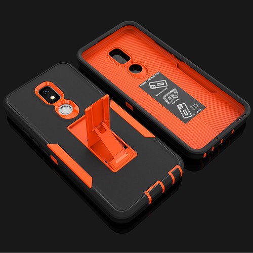 Funda para teléfono AT&T Motivate 3/2 a prueba de golpes con soporte blindado + protector de pantalla - Imagen 5 de 19