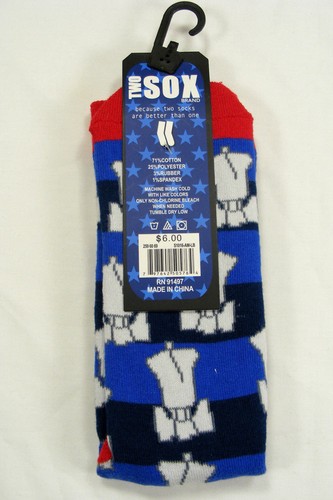 DOS CALCETINES - Para hombres Patriótico Informal Crew Talla 10-13 Multicolor 1 Par Calcetines NUEVO - Imagen 2 de 3
