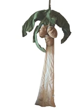 “Funny Friends”Growth Chart Palm Tree 72” 3 Coconuts/Tan & Green Velvet  B9