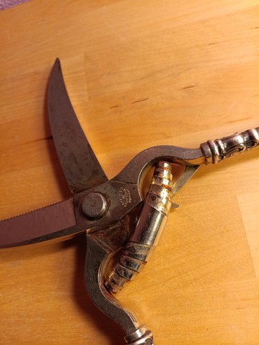 Rare STERLING SILVER HANDLE POULTRY SHEARS J A Henckels Germany  - Picture 7 of 24