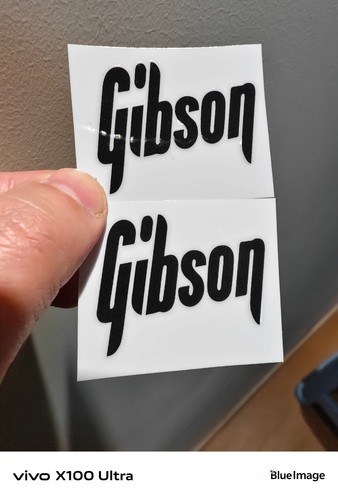 2Pcs Classic Gibson USA Guitar Headstock Vinyl UV Transfer RAISED Decals Sticker - Picture 4 of 9