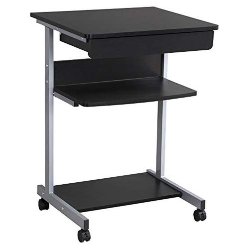 Mobile Laptop Desk W/ Drawers Printer Shelf Rolling Casters Compact Office Table - Picture 2 of 5