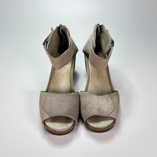 Sorel Joanie II Gray Suede Wedge Ankle Strap Open Toe Sandals Women's Size 8.5 - Picture 6 of 9