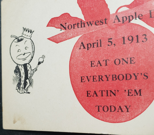Northwest Apple Day Eat One Everybody Idaho 1913 Advertising Card Old Paper - Picture 3 of 5