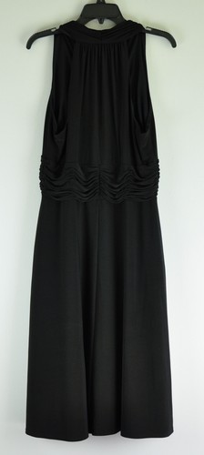 Kasper Womens Sleeveless Fit & Flare Dress Sz 16 Black Stretch Ruched Waist - Picture 5 of 7