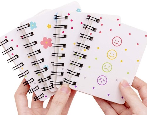 Small Spiral Notebook, 4 Pcs 3.14 Inch X 4.13 Inch 4 Style Design Thick Hardcove - Picture 4 of 9