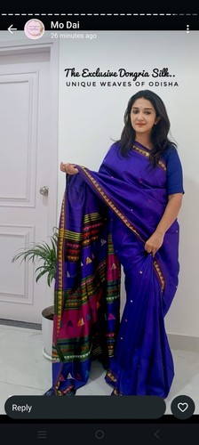 Exquisito Sari de Seda Ikat - Telar Manual Ropa de Fiesta Sari para Ocasiones Elegantes - Imagen 7 de 19