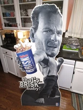 Vtg 90s Lipton Brisk Iced Tea Die Hard Bruce Willis 6' Standee Standup Cutout