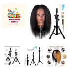 Mannequin Head 100% Real Human Hair,16" Styling Braiding Doll Head,Dyeing Cur.