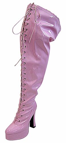 Plateau Overknee High Heels schwarz, rot, pink, weiß sehr weiter Schaft 36- 46 - Bild 16 von 16