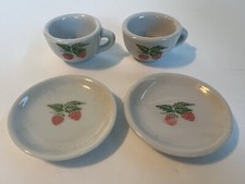 Frenzy Toys Miniature Childrens Doll Porcelain Grape Pattern Tea Cups  Saucers