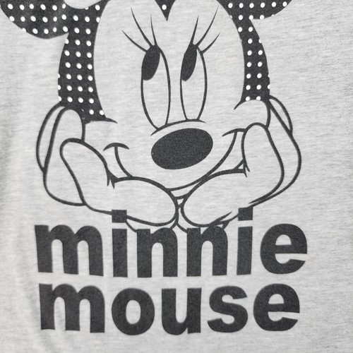 Disney Youth Girls XL 14-16 T Shirt Minnie Mouse Classic Gray Black Short Sleeve - Picture 2 of 8